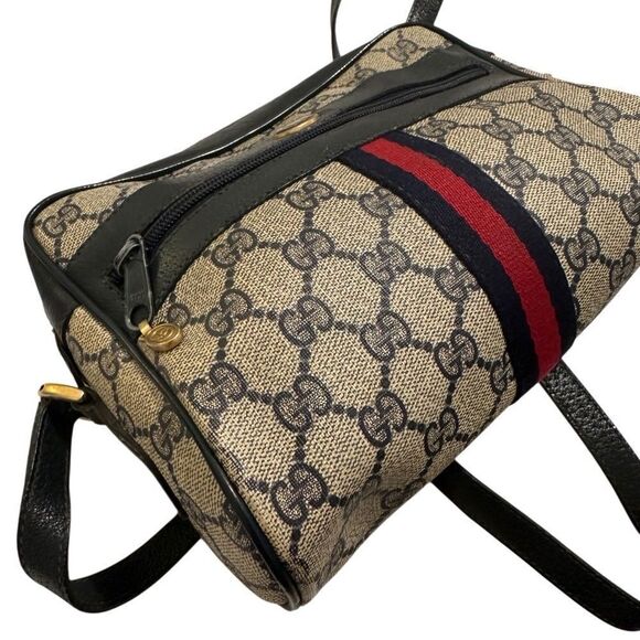 Gucci Cream and Navy Ophidia Crossbody Bag with Iconic Style - Picture 6 of 14